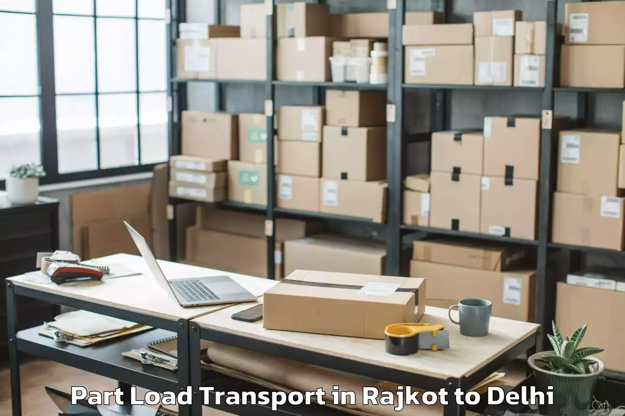 Get Rajkot to Ambience Mall Rohini Part Load Transport